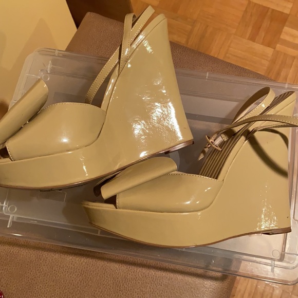 Cream bow high heel sandals - Picture 5 of 7